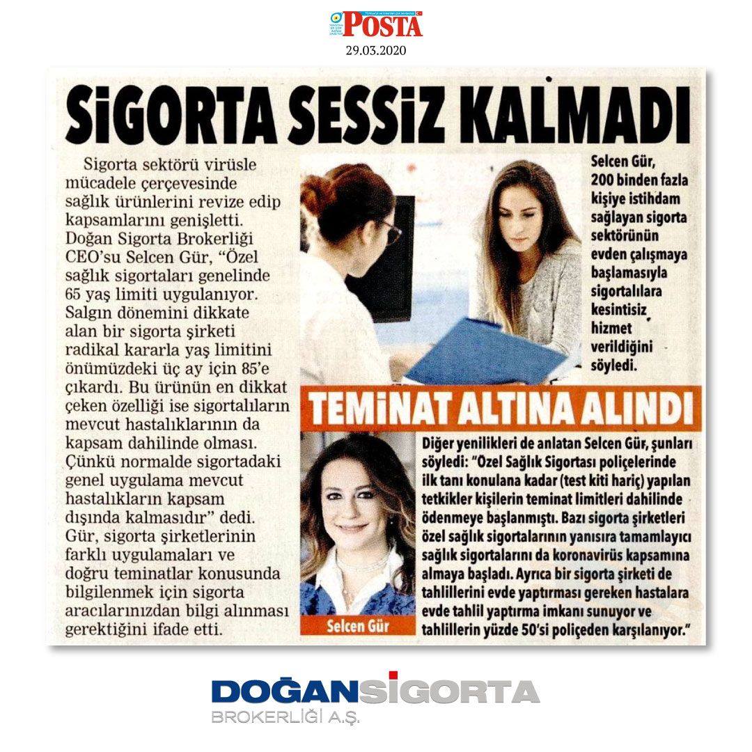 Selcen Gür - Posta Gazetesi Siforta sessiz kalmadı - 29 Mart 2020 