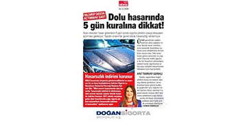 Dünya Gazetesi  Dolu hasarında 5 gün kuralına dikkat!